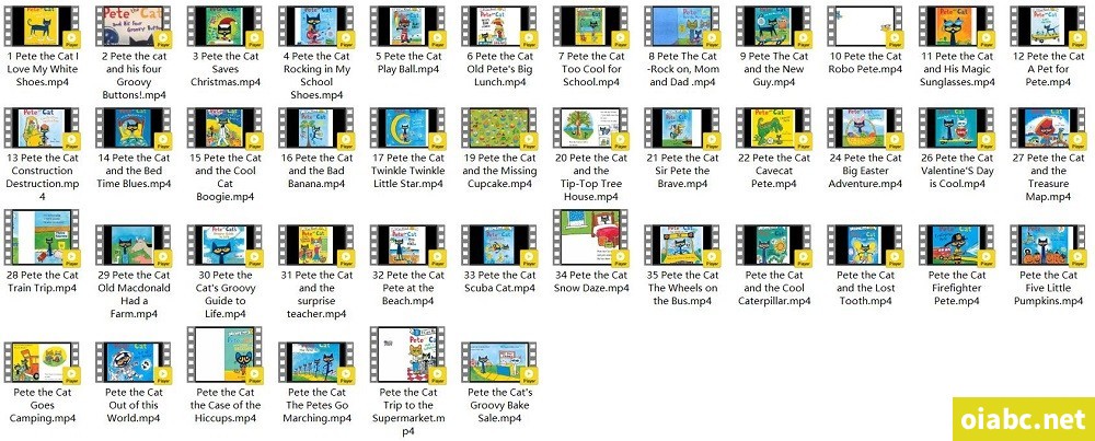 皮特猫 Pete the Cat 英文绘本动画 视频+音频 +绘本+互动作业+点读包网盘下载